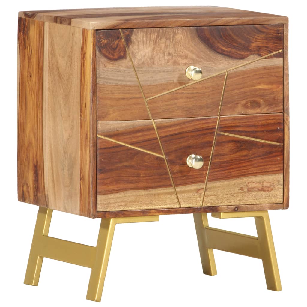 Sängbord 40x30x50 cm massivt sheesamträ