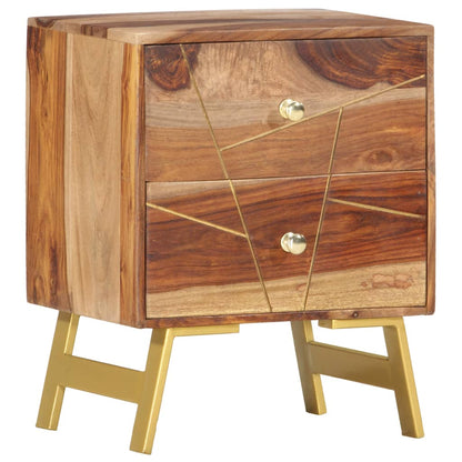 Sängbord 40x30x50 cm massivt sheesamträ