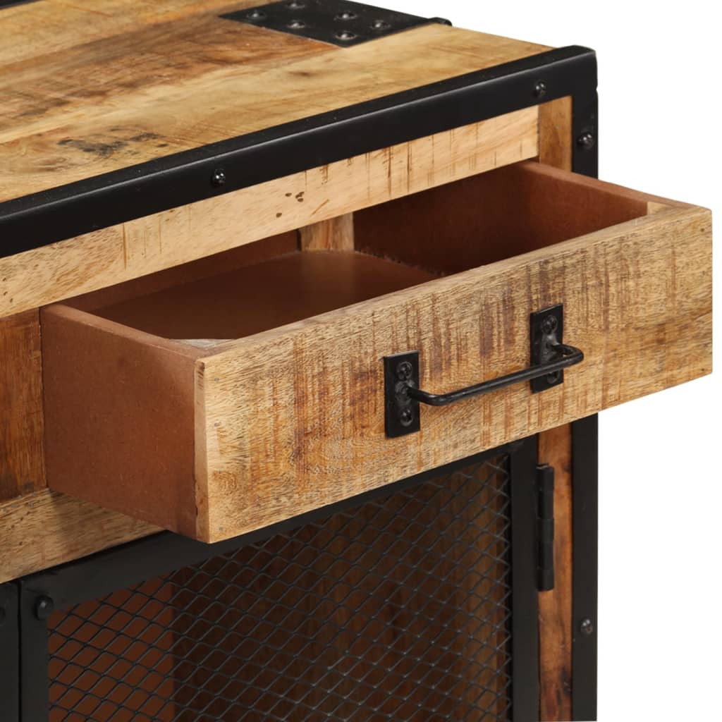 Skänk Trä 80x31x71 cm massivt grovt mangoträ