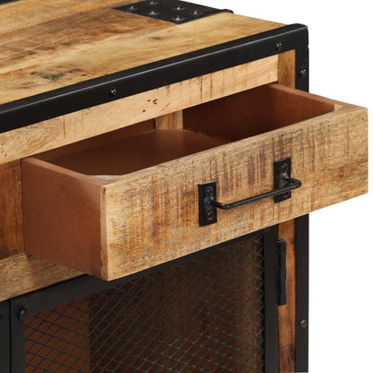 Skänk Trä 80x31x71 cm massivt grovt mangoträ