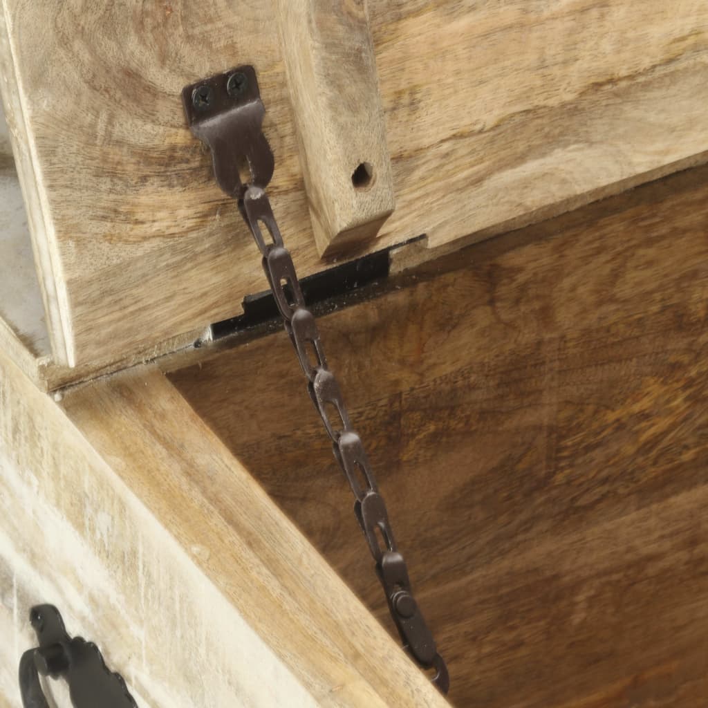 Soffbord Vit 68x68x30 cm massivt mangoträ