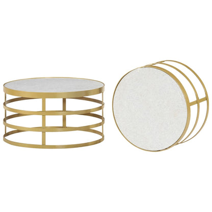 Soffbord Vit 2 st marmor mässing