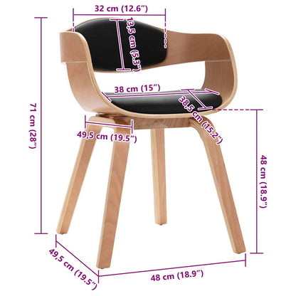 Matstolar 2 st böjträ och konstläder