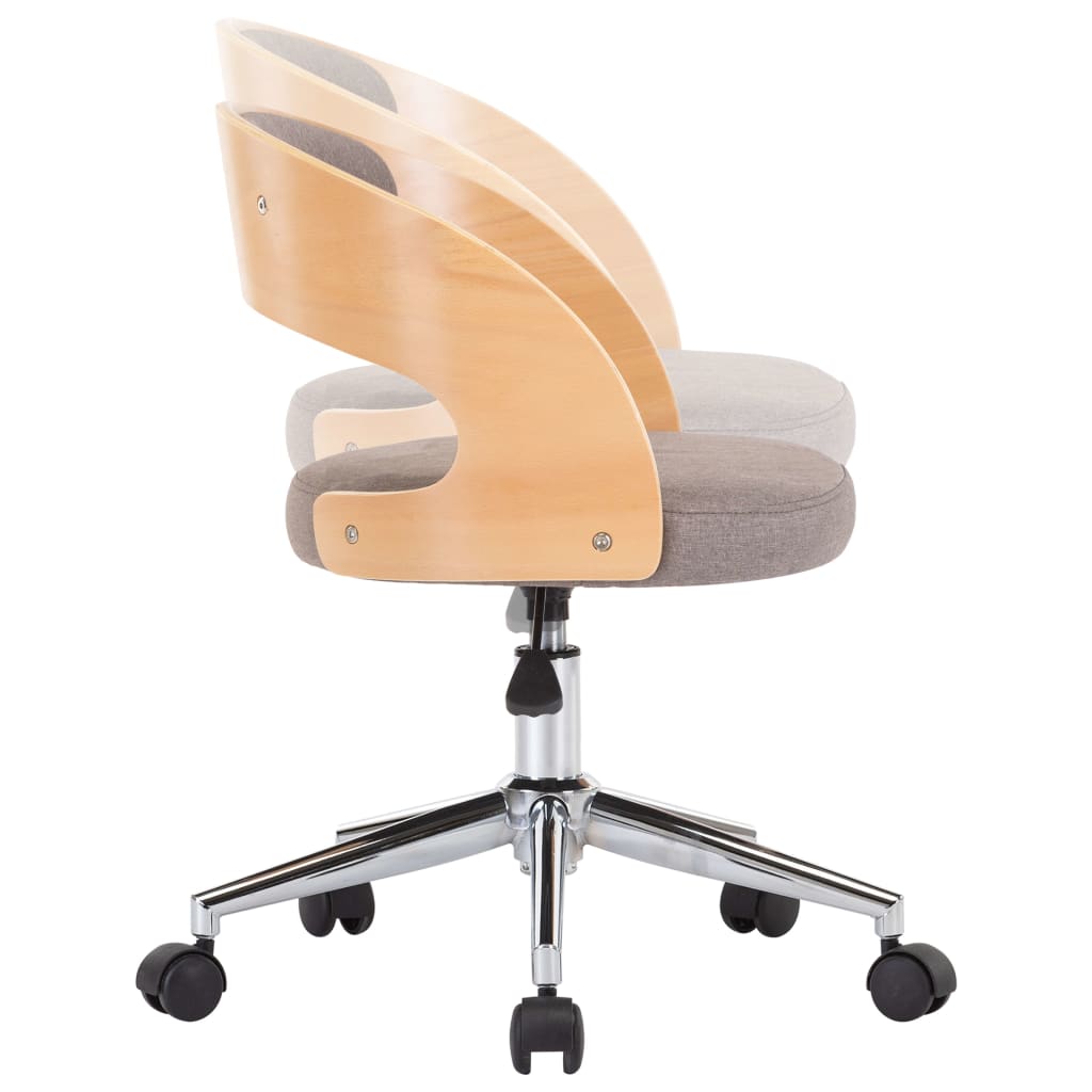 Matstol Taupe Snurrbar böjträ och tyg