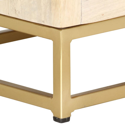 Sängbord Nattduksbord Trä guld 40x30x50 cm massivt mangoträ