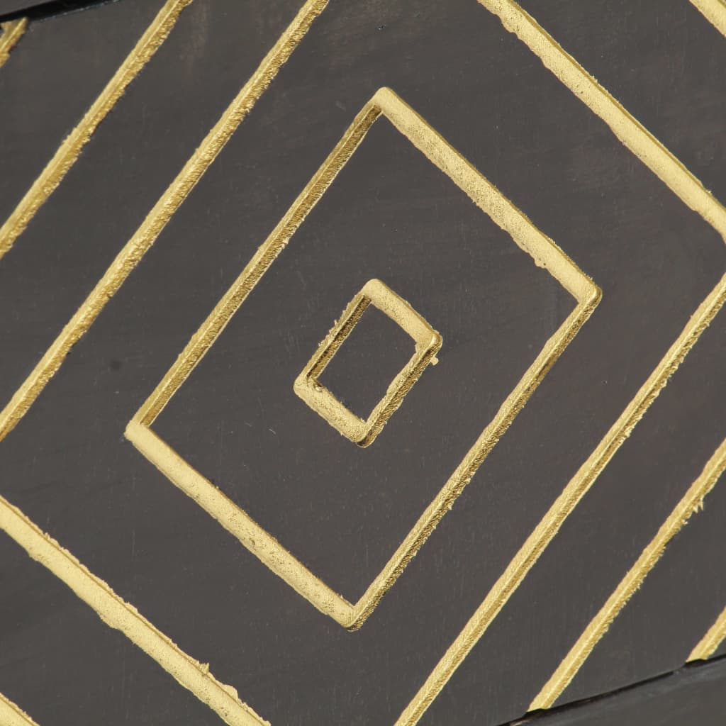 TV-Möbel Svart TV-Bänk och guld 120x30x40 cm massivt mangoträ