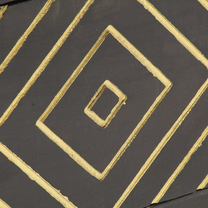 TV-Möbel Svart TV-Bänk och guld 120x30x40 cm massivt mangoträ