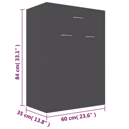 Skoställ Grå Skoskåp 60x35x84 cm