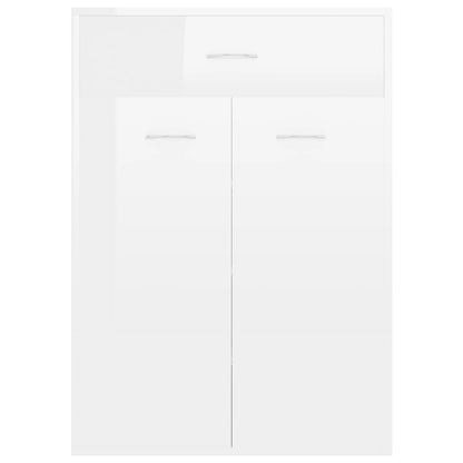 Skoställ Högglans Vit Skoskåp 60x35x84 cm