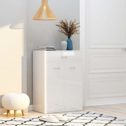 Skoställ Högglans Vit Skoskåp 60x35x84 cm