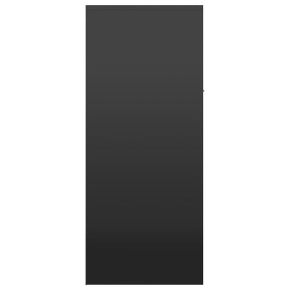 Skoställ Högglans Svart Skoskåp 60x35x84 cm