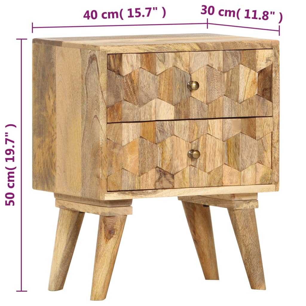 Sängbord 40x30x50 cm massivt mangoträ