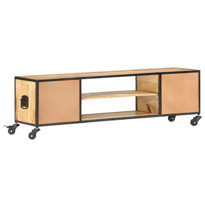 TV-bänk 130x30x39 cm massivt mangoträ