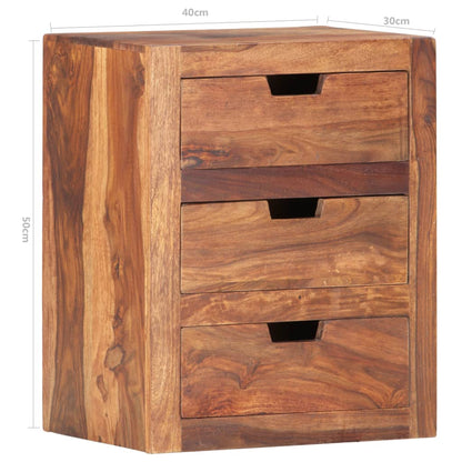 Sängbord 40x30x50 cm massivt sheesamträ