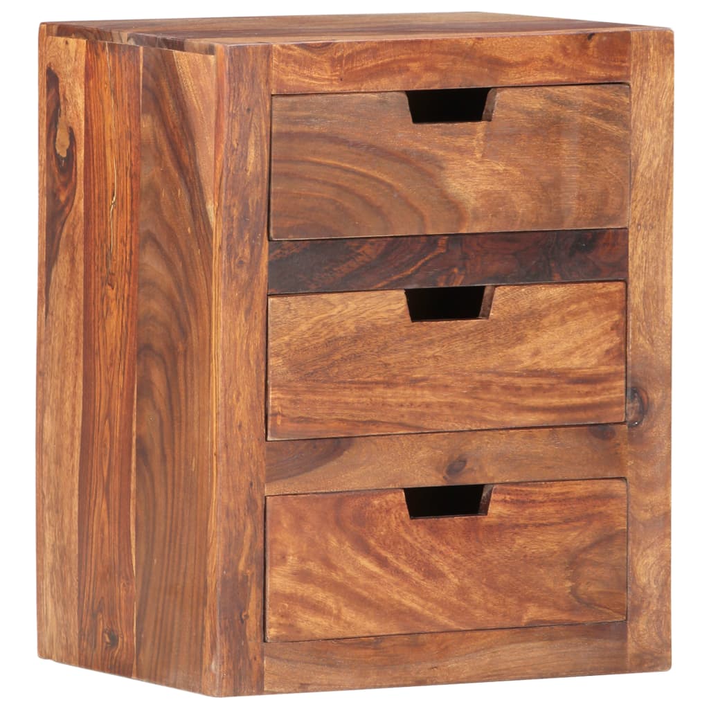 Sängbord 40x30x50 cm massivt sheesamträ