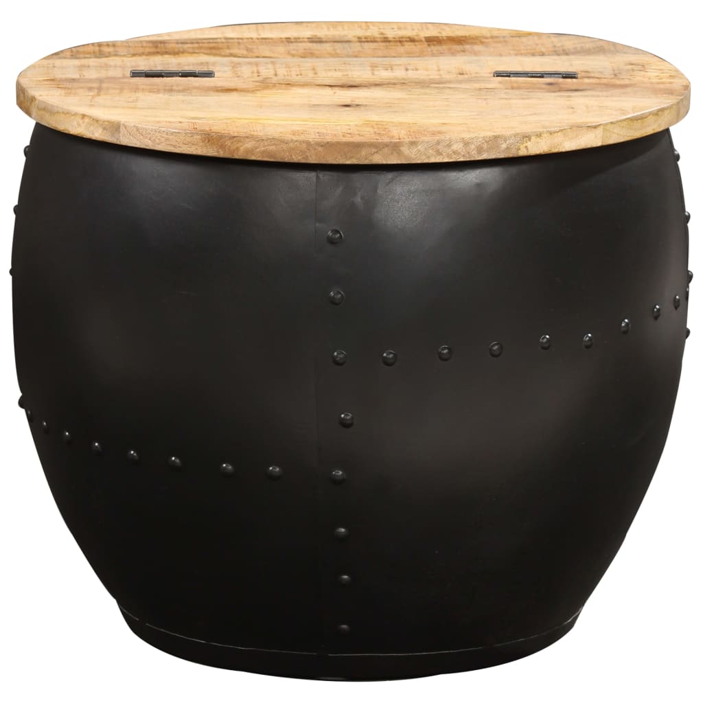 Soffbord Trä runt 53x43 cm massivt mangoträ