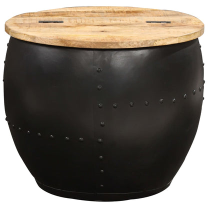 Soffbord Trä runt 53x43 cm massivt mangoträ