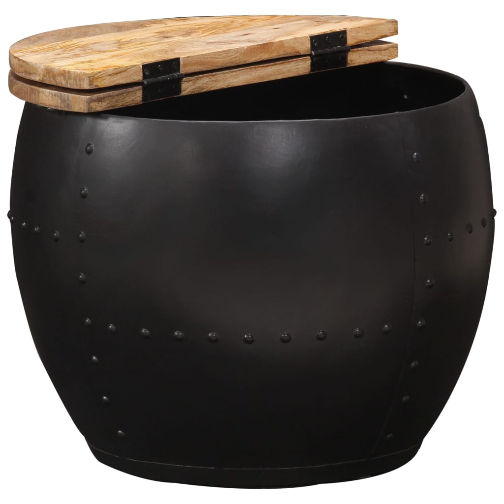 Soffbord Trä runt 53x43 cm massivt mangoträ