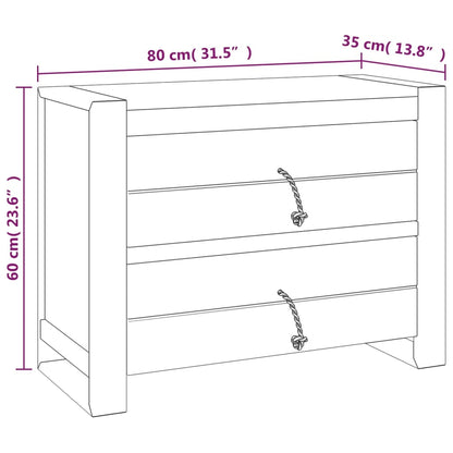 Skänk Trä 80x35x60 cm massiv teak