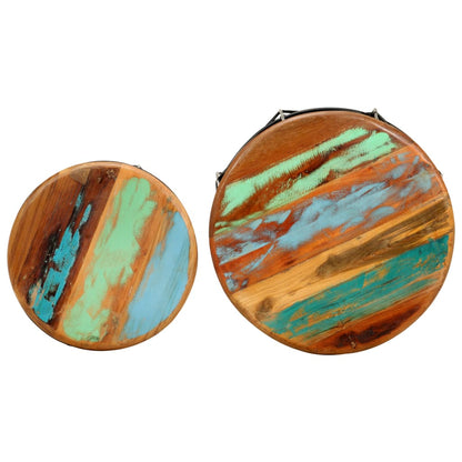 Soffbord Trä 2 st massivt återvunnet trä