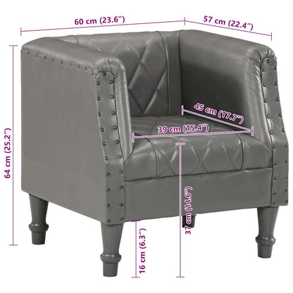 Fåtölj Grå äkta getskinn