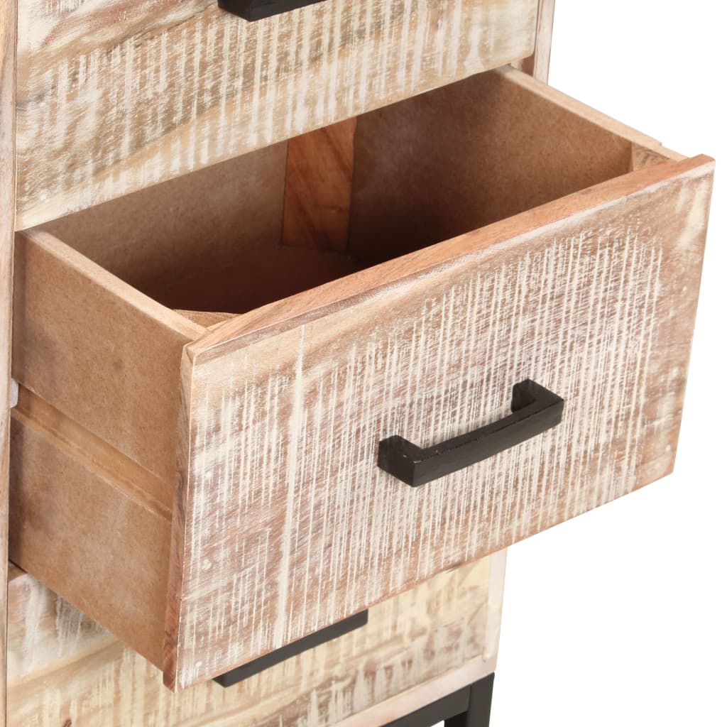 Skänk Vit 73x30x75 cm massivt akaciaträ