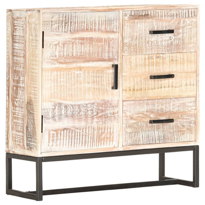 Skänk Vit 73x30x75 cm massivt akaciaträ