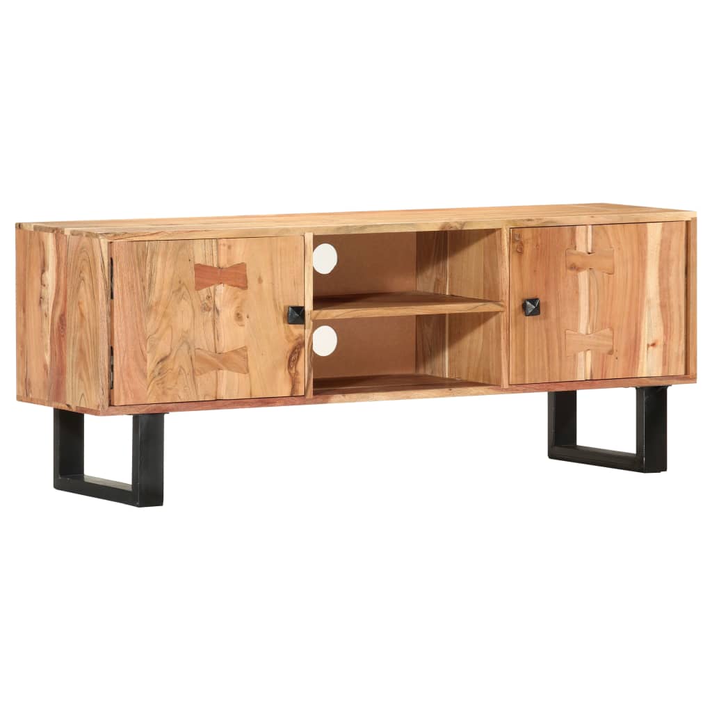 TV-bänk 118x30x45 cm massivt akaciaträ