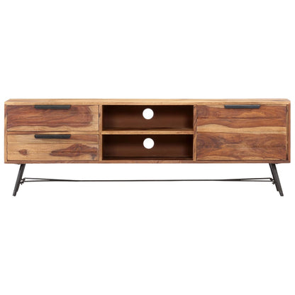 TV-bänk 140x28x47 cm massivt sheshamträ