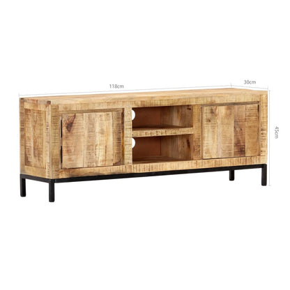 TV-bänk 118x30x45 cm massivt mangoträ