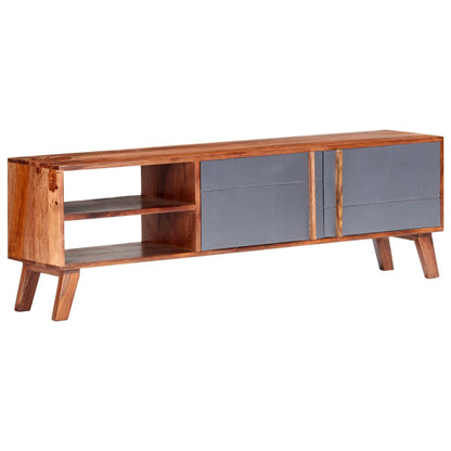 TV-Möbel Grå TV-Bänk 140x30x45 cm massivt trä