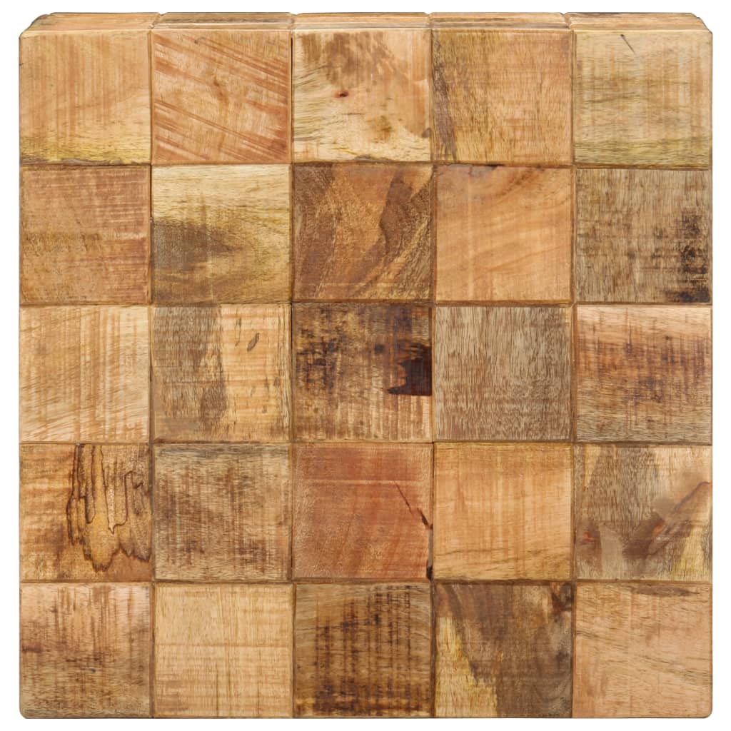 Soffbord Trä 2 st med klossdesign grovt mangoträ