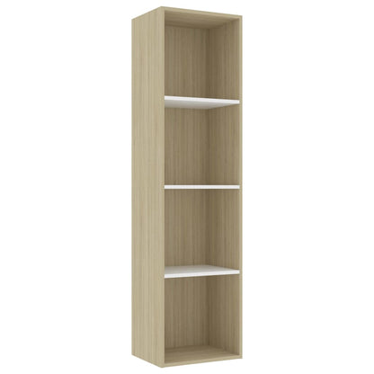 Skåp Vit och Sonoma Ek 40x30x151,5 cm