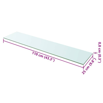 Hyllplan 2 st glas genomskinlig 110x25 cm