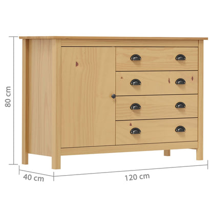 Skänk Trä Hill 120x40x80 cm massiv furu