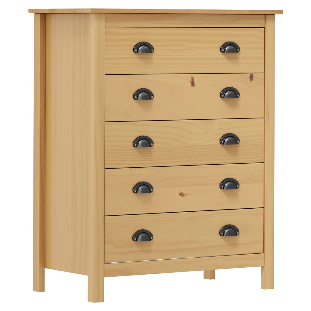 Skänk Trä Hill med 5 lådor 79x40x96,5 cm massiv furu