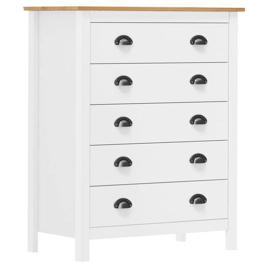 Skänk Trä Hill med 5 lådor 79x40x96,5 cm massiv furu