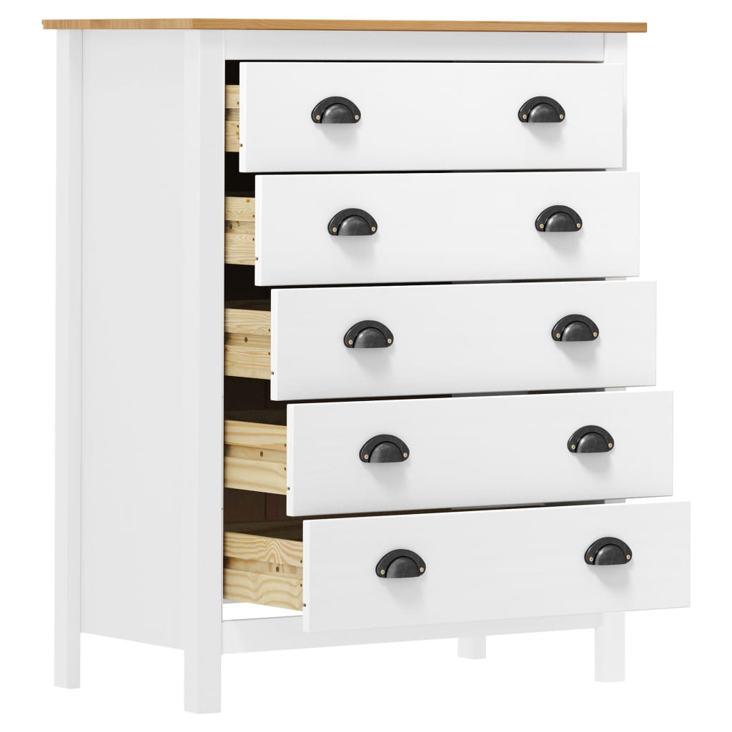 Skänk Trä Hill med 5 lådor 79x40x96,5 cm massiv furu