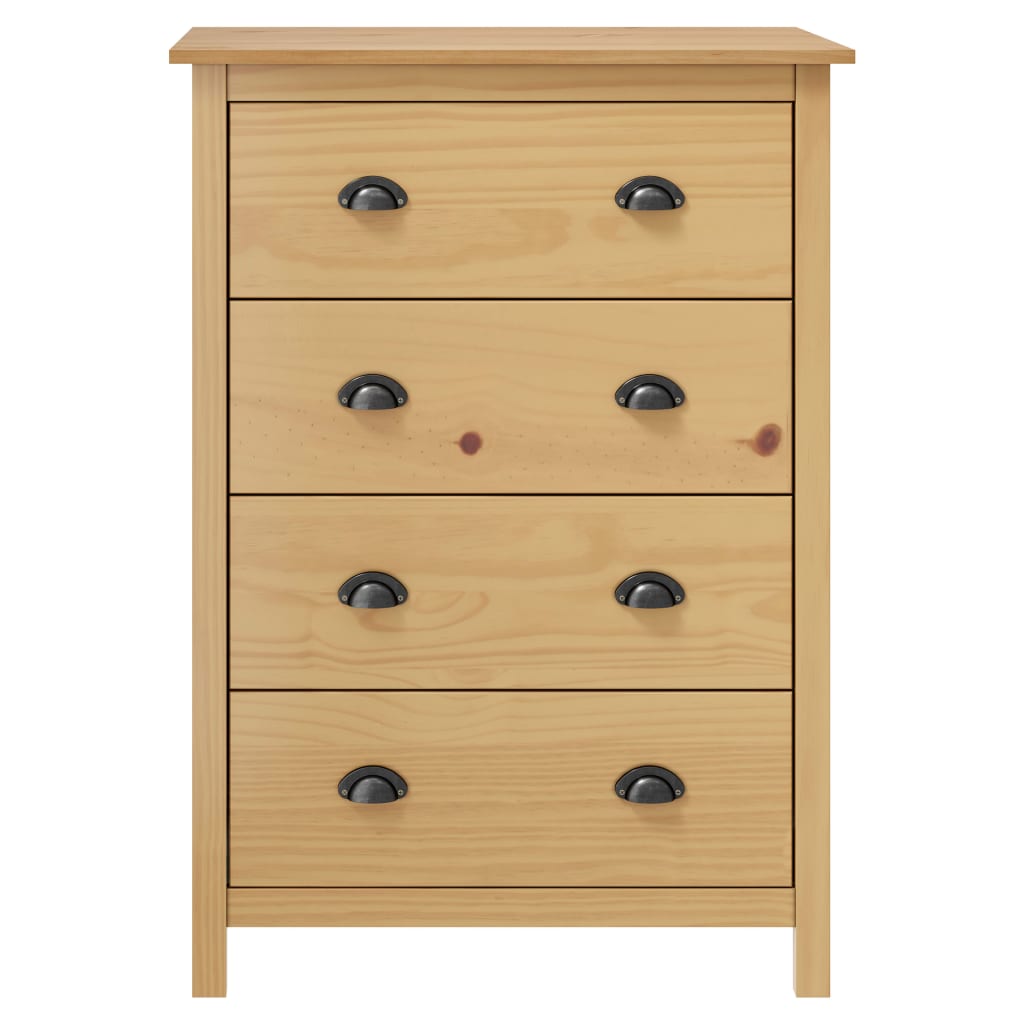 Skänk Trä Hill med 4 lådor 79x40x110 cm massiv furu