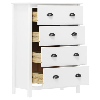 Skänk Trä Hill med 4 lådor 79x40x110 cm massiv furu