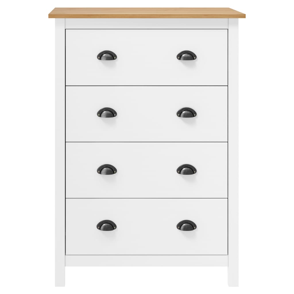 Skänk Trä Hill med 4 lådor 79x40x110 cm massiv furu