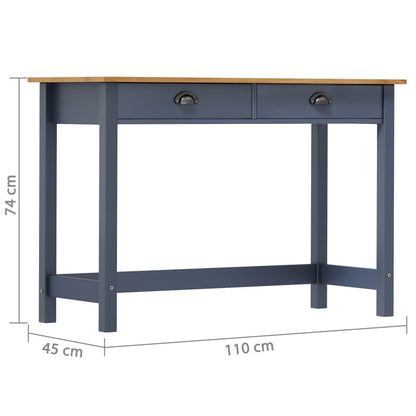 Avlastningsbord Konsollbord Grå Hill 2 lådor 110x45x74 cm massiv furu