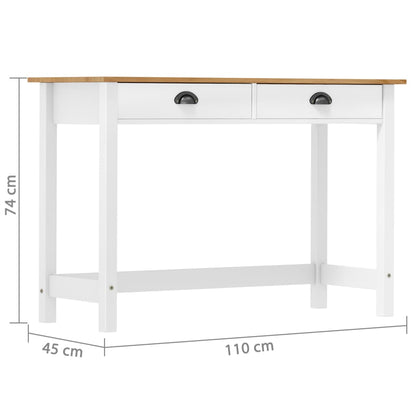 Avlastningsbord Konsollbord Trä med 2 lådor 110x45x74 cm massiv furu