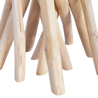 Soffbord Trä med glasskiva 35x35x50 cm massiv teak