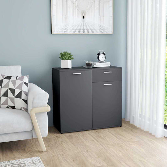 Skåp grå 80x36x75 cm konstruerat trä