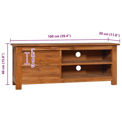 TV-bänk 100x30x40 cm massiv teak
