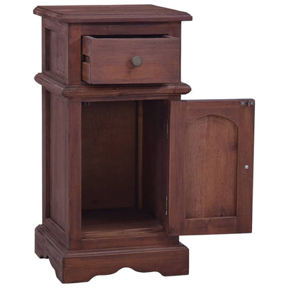 Sängbord klassisk brun massiv mahogny