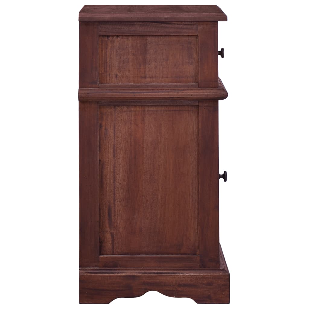 Sängbord klassisk brun massiv mahogny