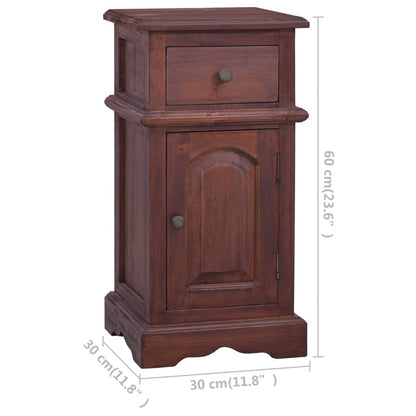Sängbord klassisk brun massiv mahogny
