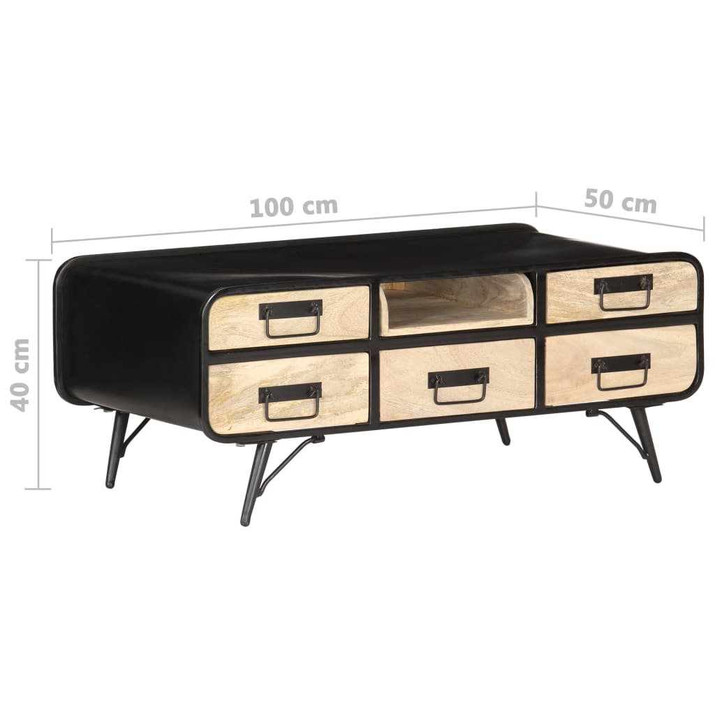 Soffbord Trä 100x50x40 cm massivt mangoträ